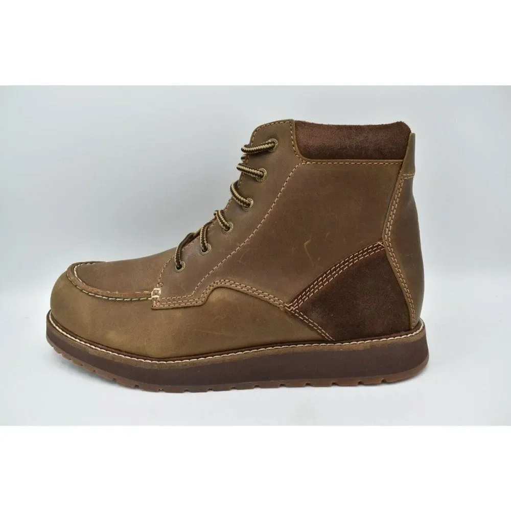 Kodiak Mens‎ Size 9 Devick Saddleback Brown Wedge Moc Toe Lace Up Boots Shoes